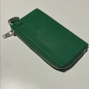 COS Green Leather Lanyard Card Holder